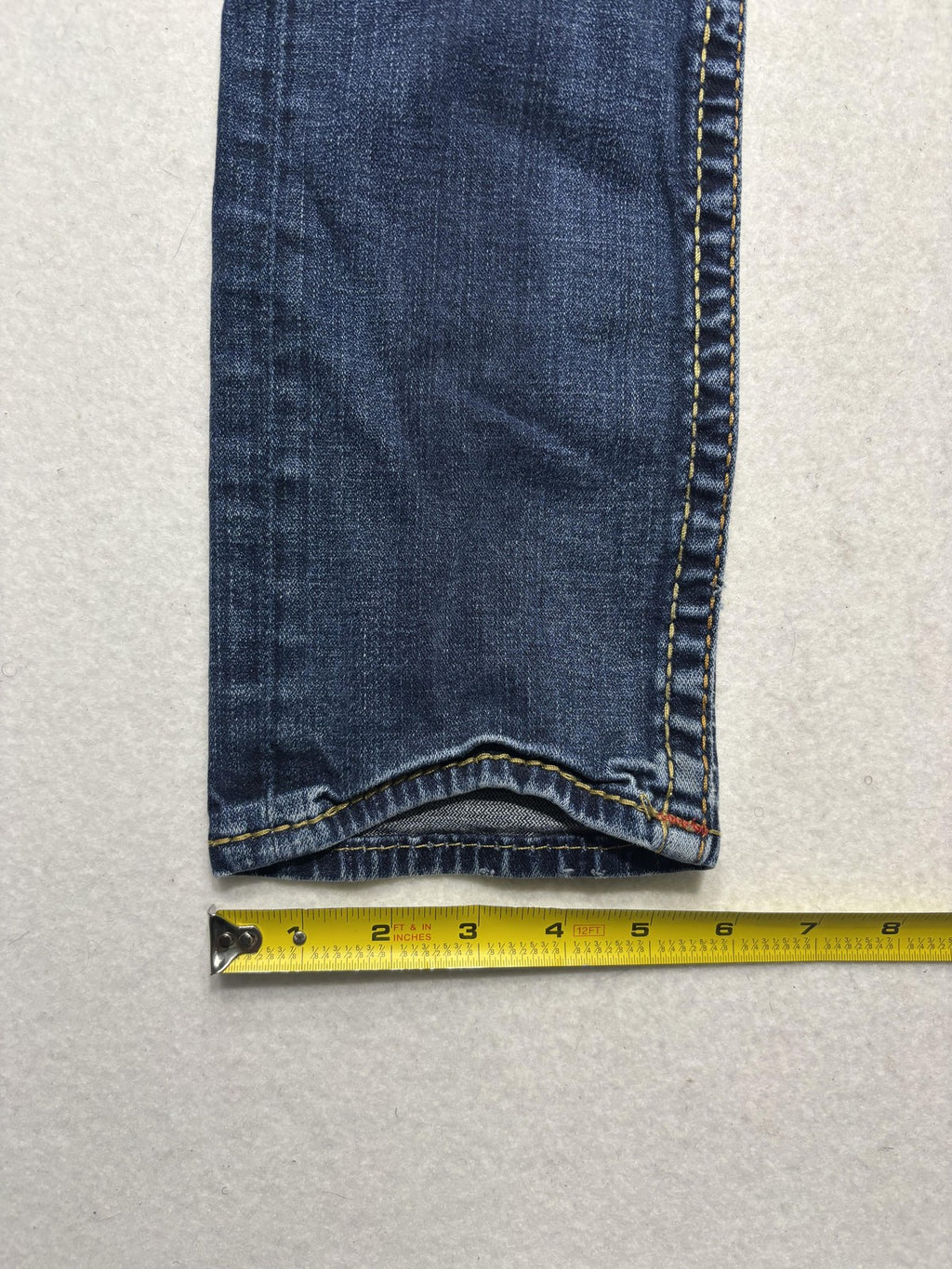 True Religion Section Slim Jeans Mens 28x29 Blue Wash Straight Stretch Denim