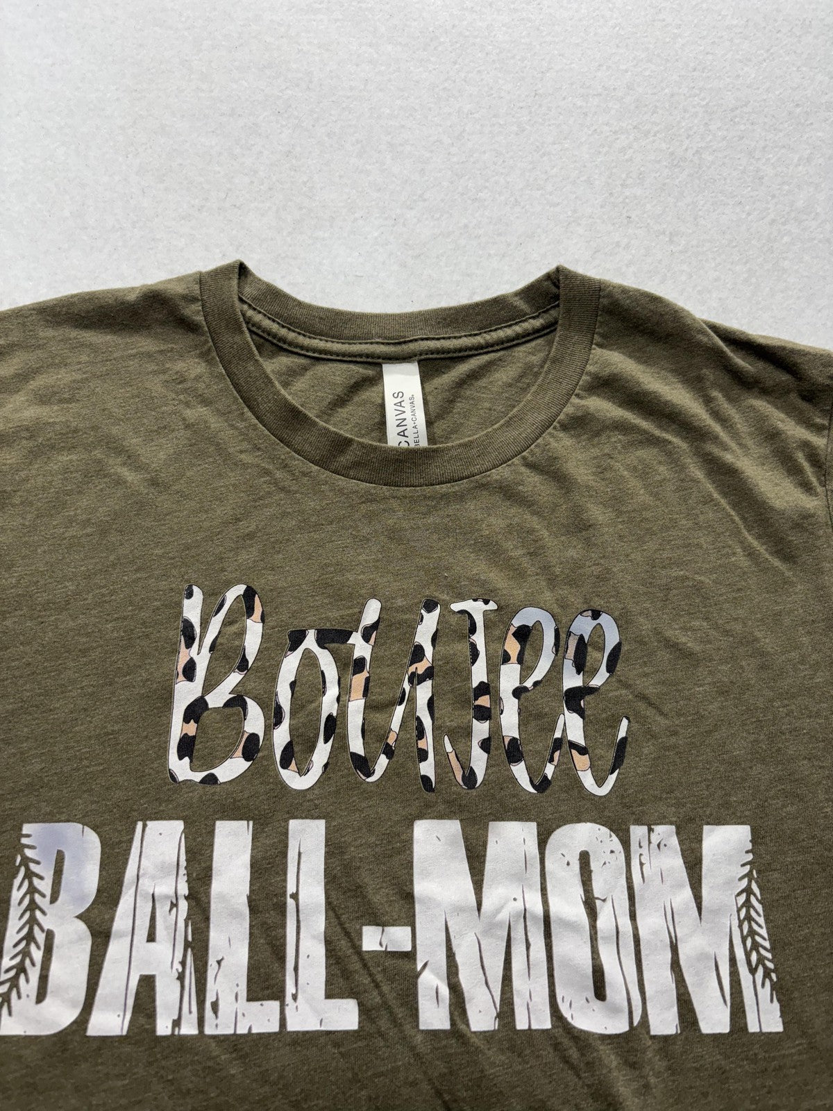 Bella + Canvas Shirt Womens Medium Green Boujee Ball Mom Graphic Tee Baseball