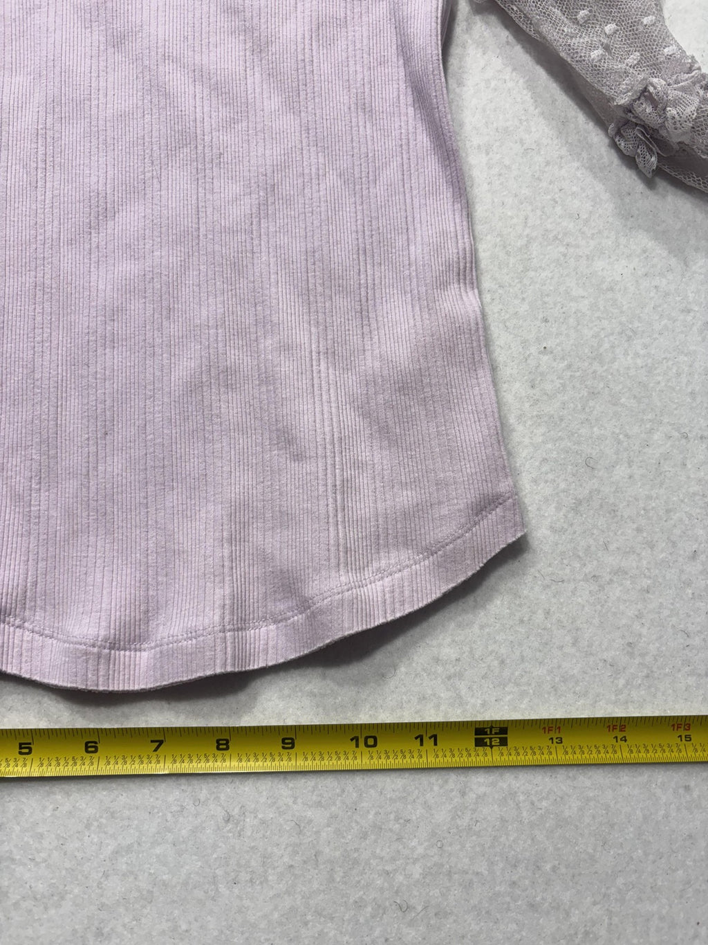 Urban Outfitters Top Womens M/L Purple Crew Neck Sheer Puff Sleeve Dot Ruffle