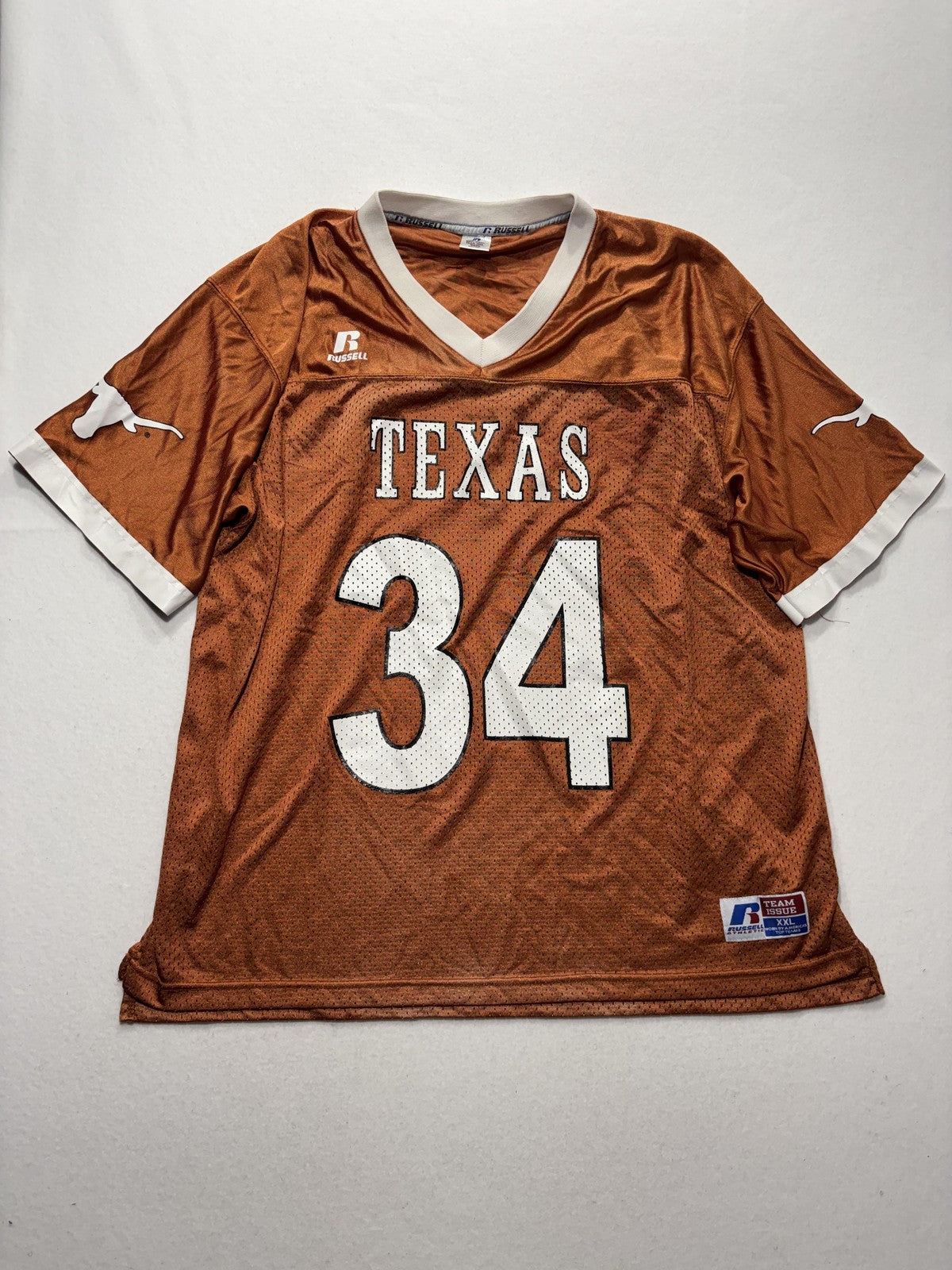 Texas Longhorns Jersey Mens 2XL Orange NCAA Football Russell Athletic Team Issue