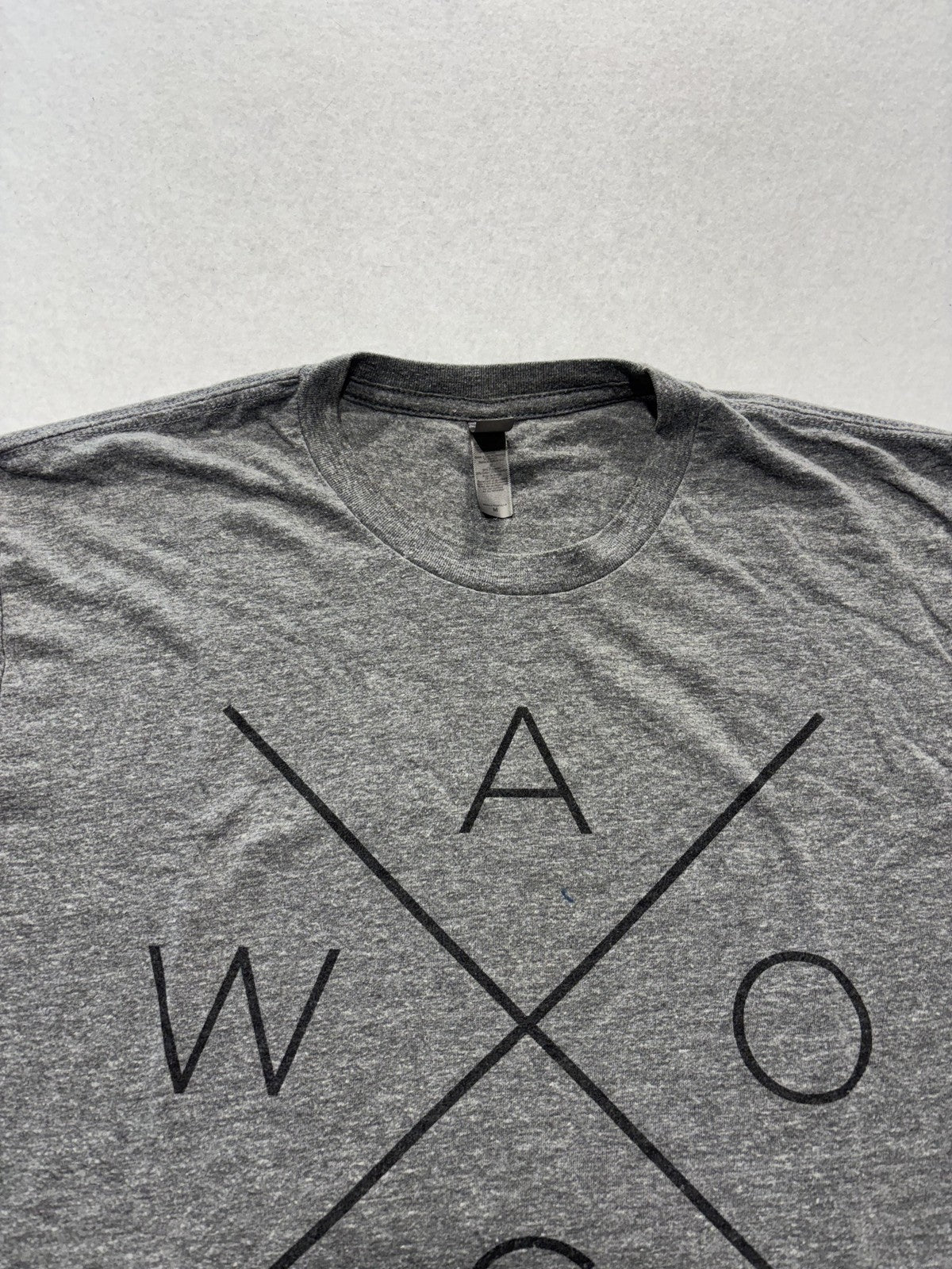 Waco Texas Shirt Mens Medium Gray Graphic City Logo Tee WACO X Design Texas