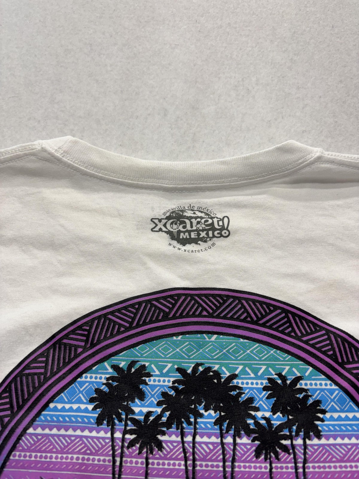 Xcaret Mexico Shirt Mens Medium White Long Sleeve Paraiso Sagrado Graphic Tee