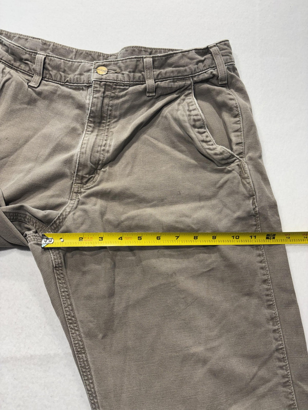 Carhartt Carpenter Pants Mens 34x32 Beige Relaxed Fit Canvas Workwear Casual