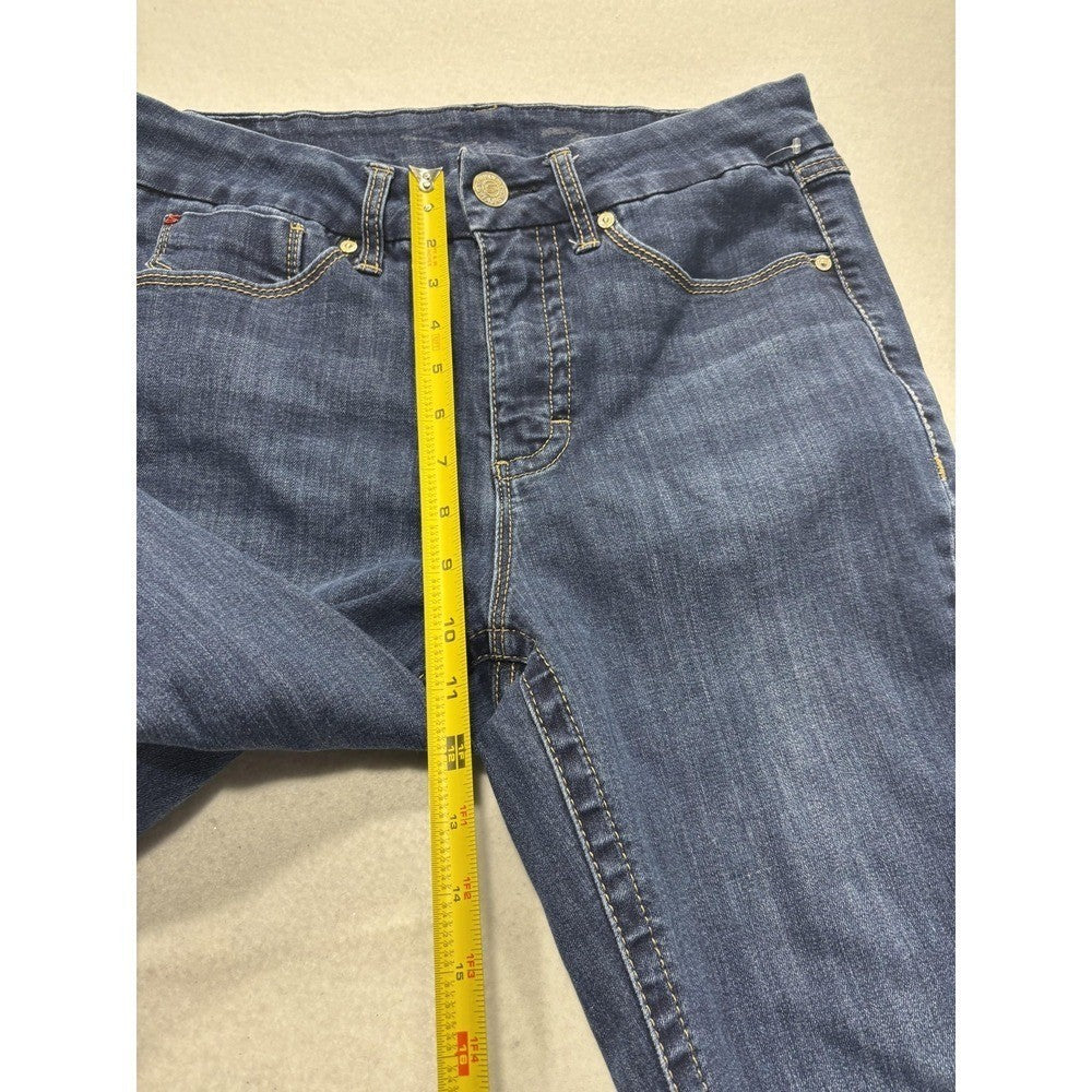 Seven7 Jeans Womens 16 Blue Medium Wash Mid Rise Straight Stretch 34x31