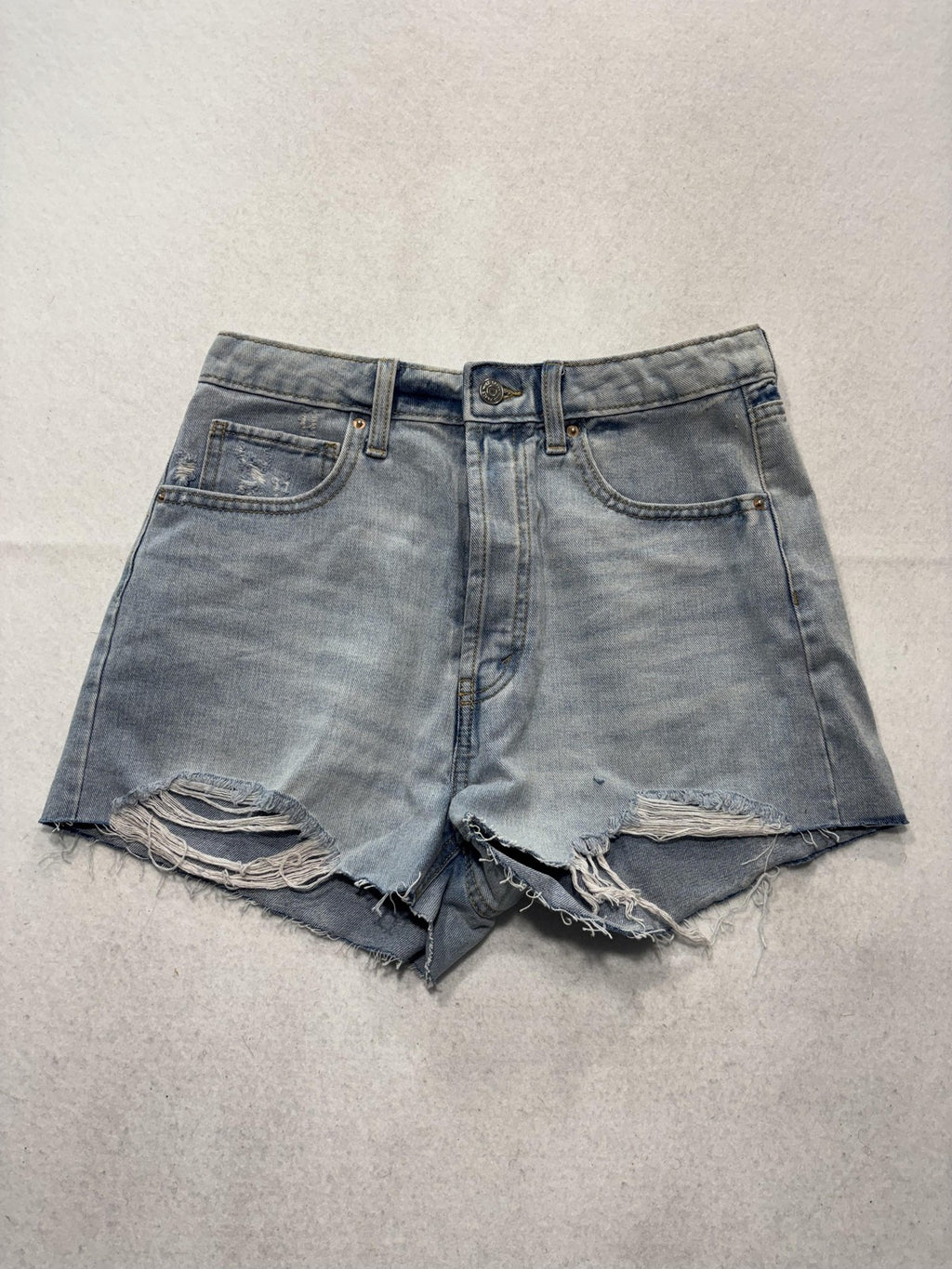 Wild Fable Shorts Womens 8 Blue Highest Rise Cutoff Denim Distressed Raw Hem