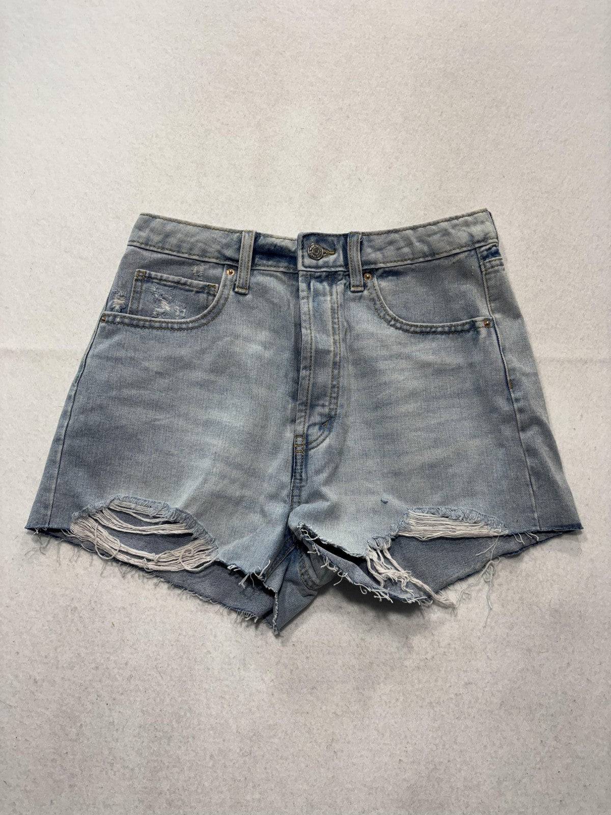 Wild Fable Shorts Womens 8 Blue Highest Rise Cutoff Denim Distressed Raw Hem