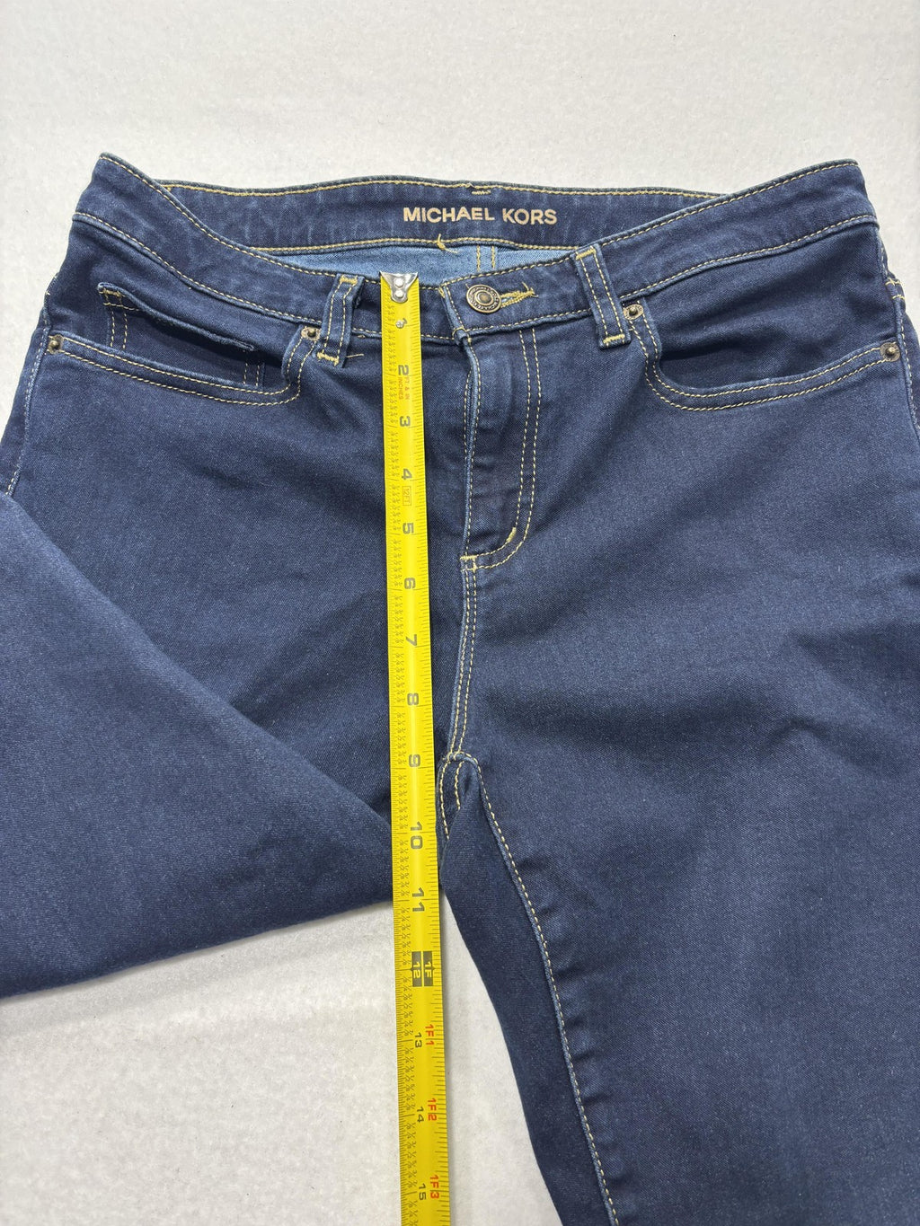 Michael Kors Izzy Skinny Jeans Womens 8 Blue Dark Wash Mid Rise Stretch 30x28.5