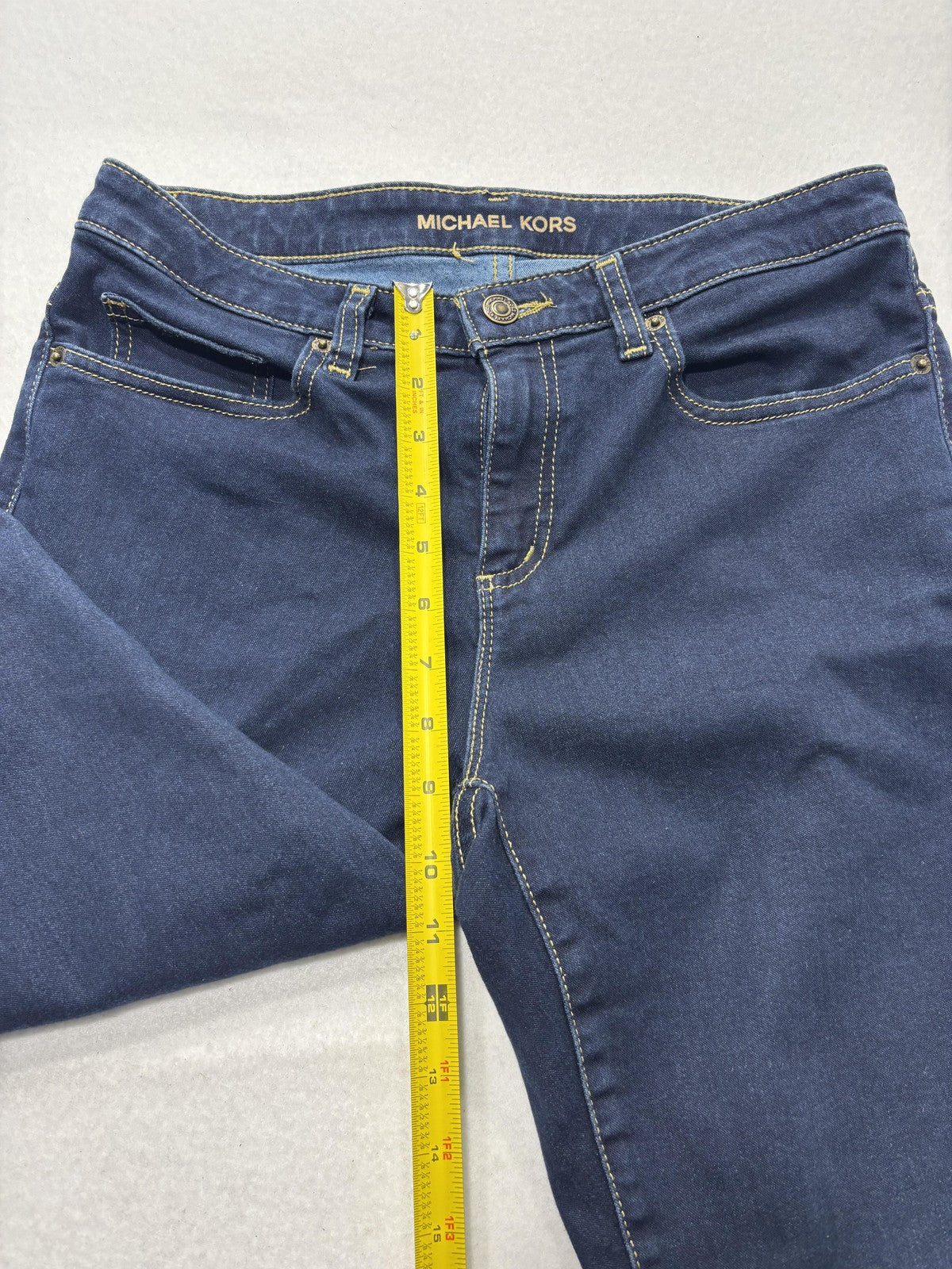 Michael Kors Izzy Skinny Jeans Womens 8 Blue Dark Wash Mid Rise Stretch 30x28.5