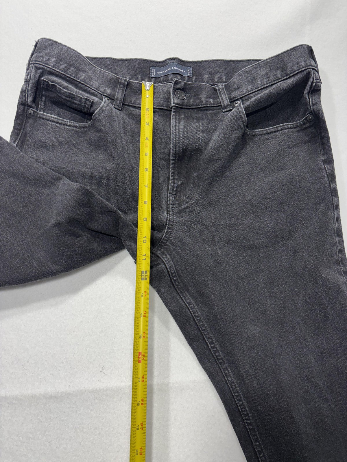 Everlane Uniform The Slim Jeans Mens 35x30 Gray Charcoal Wash Tapered Stretch