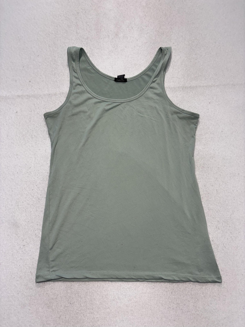Rue21 Tank Top Juniors XL Green Scoop Neck Stretch Jersey Basic Casual Summer