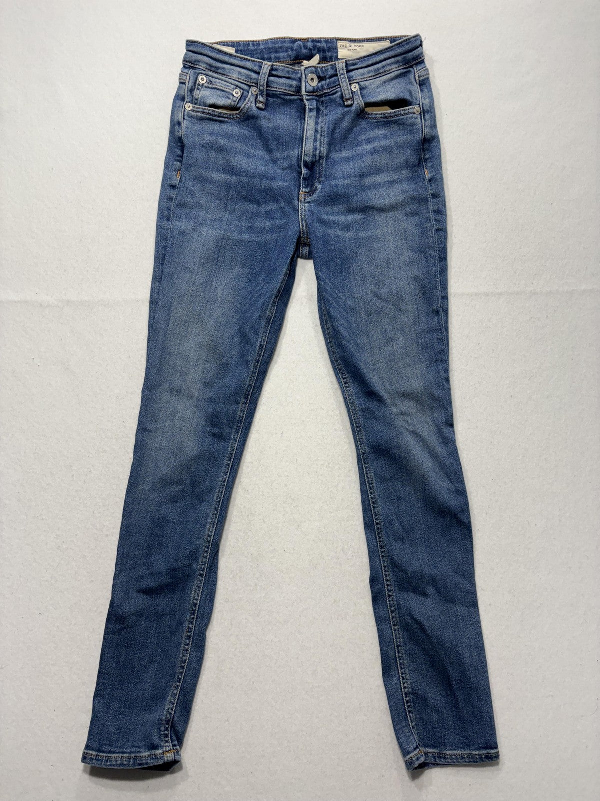Rag & Bone Jeans Womens 27 Blue Medium Wash Mid Rise Skinny Stretch Denim 27x29