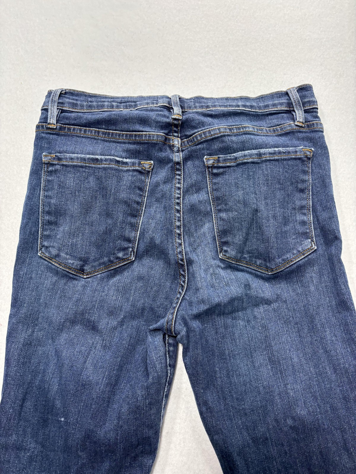 FRAME Ali High Rise Cigarette Jeans Womens 28 Blue Medium Wash Raw Hem 28x27