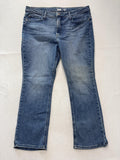 Lee Jeans Womens 16P Blue Medium Wash Mid Rise Straight Regular Stretch 34x29