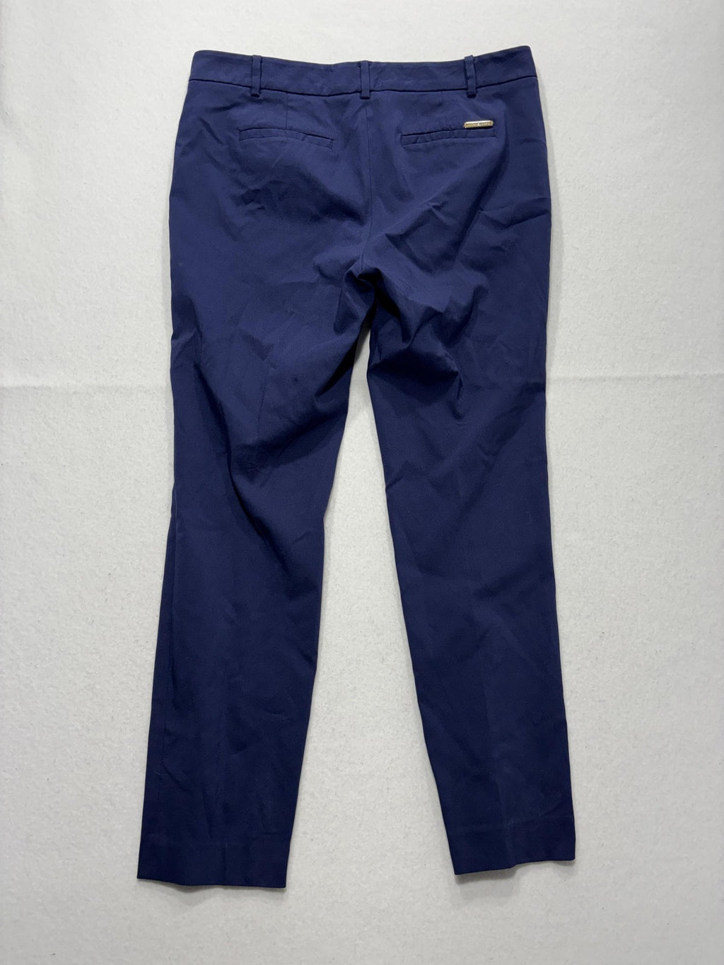 MICHAEL Michael Kors Dress Pants Womens 8 Blue Twill Slim Stretch Flat Front