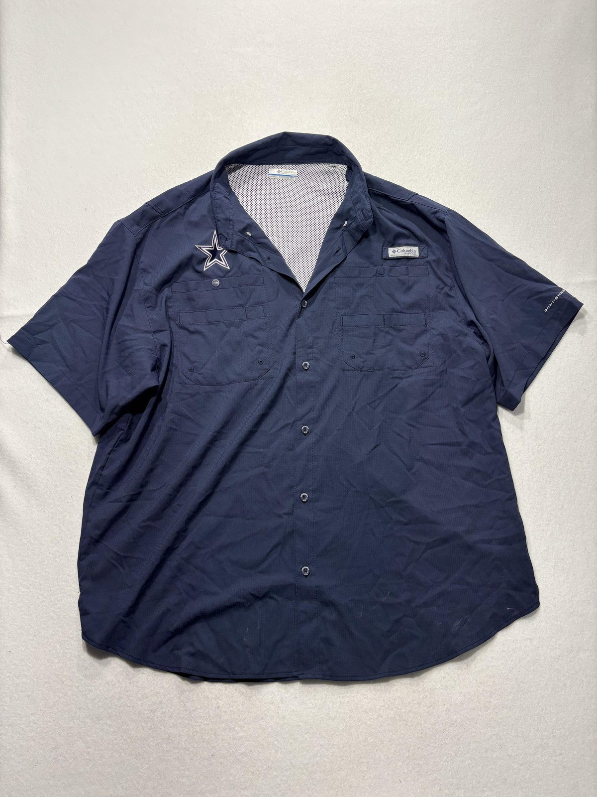 Dallas Cowboys Shirt Mens XL Blue NFL Football Columbia PFG Omni Shade Fishing