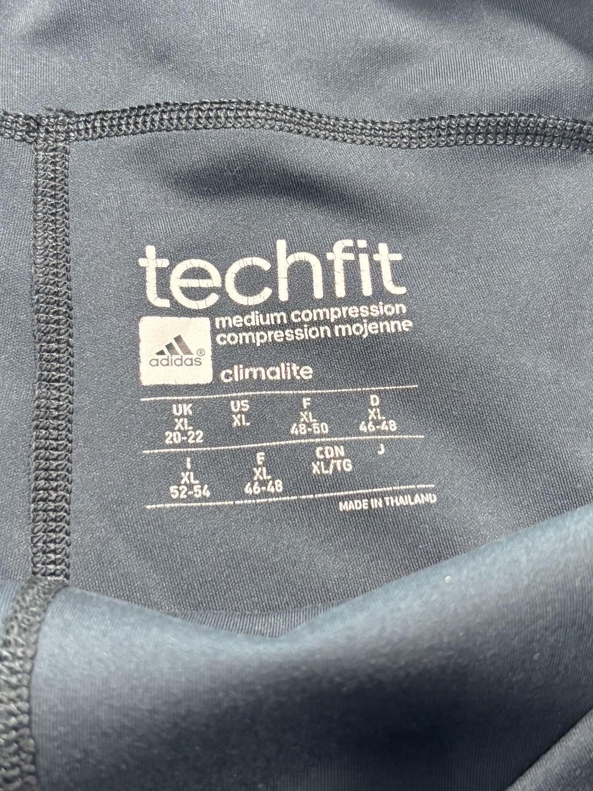 Adidas Leggings Mens XL Gray Techfit Compression 3/4 Length Athletic Running