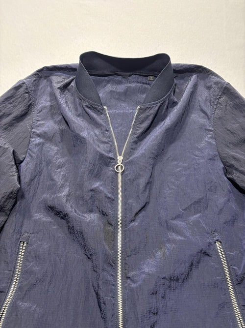 Armani Exchange Jacket Mens XL Blue Nylon Bomber Full Zip Lightweight Casual