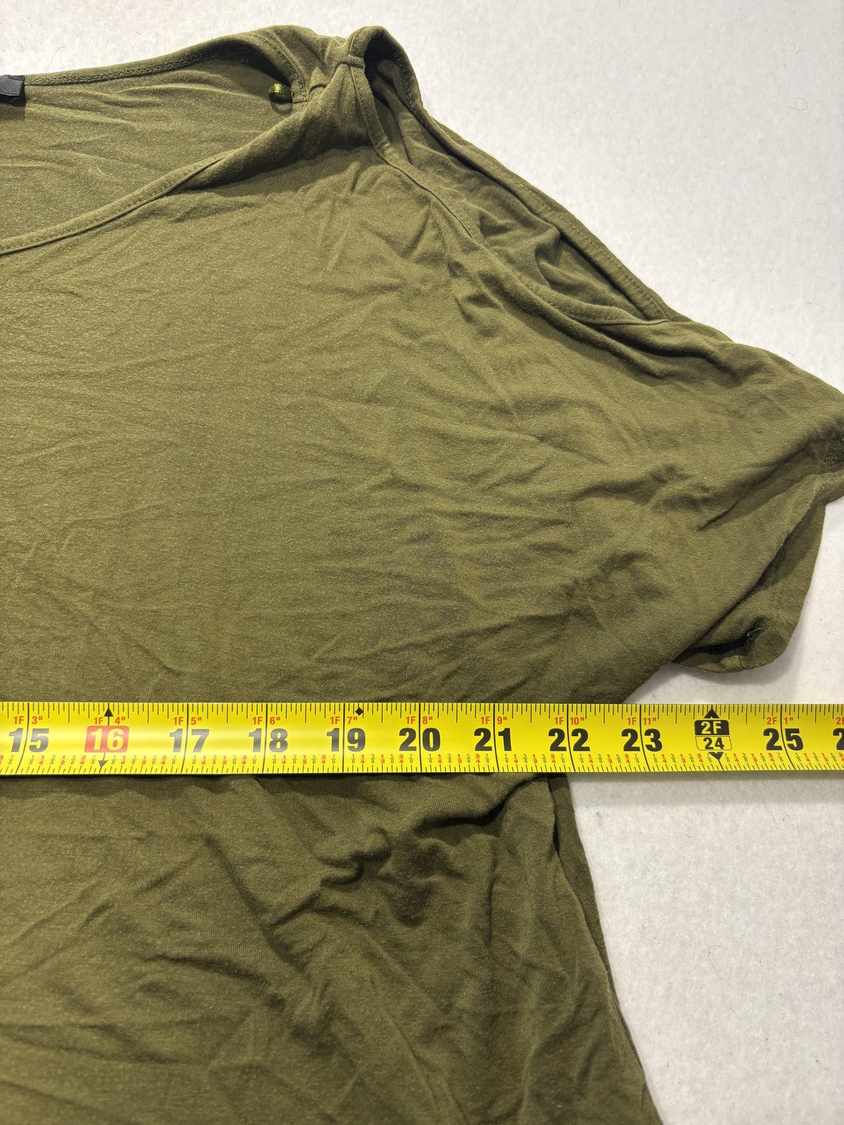 Spense Woman Shirt Womens 1X Plus Green Scoop Neck Short Sleeve Tunic Tee Casual