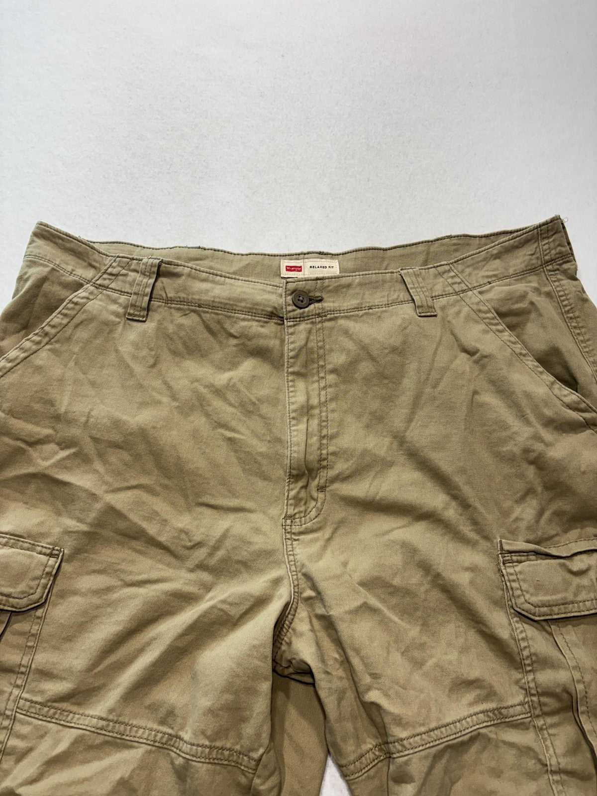 Wrangler Mens Relaxed Fit Cargo Shorts 40 Beige Canvas Stretch Hiking 11231492f