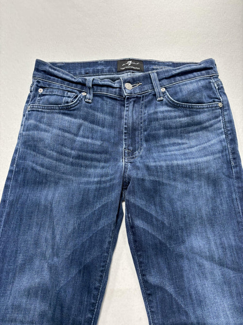 7 For All Mankind Slimmy Jeans Mens 30x31 Blue Slim Straight Stretch Denim Luxe