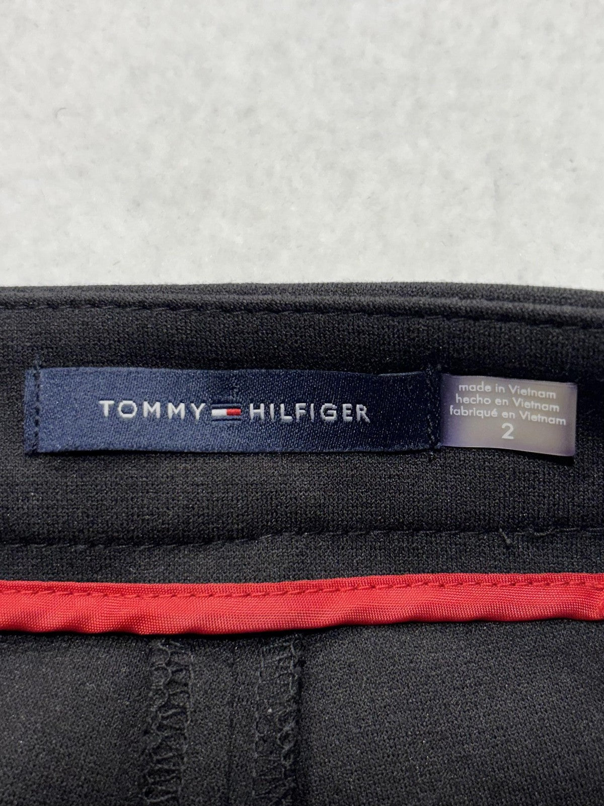 Tommy Hilfiger Dress Pants Womens 2 Black Newport Ankle Ponte Slim Leg Work
