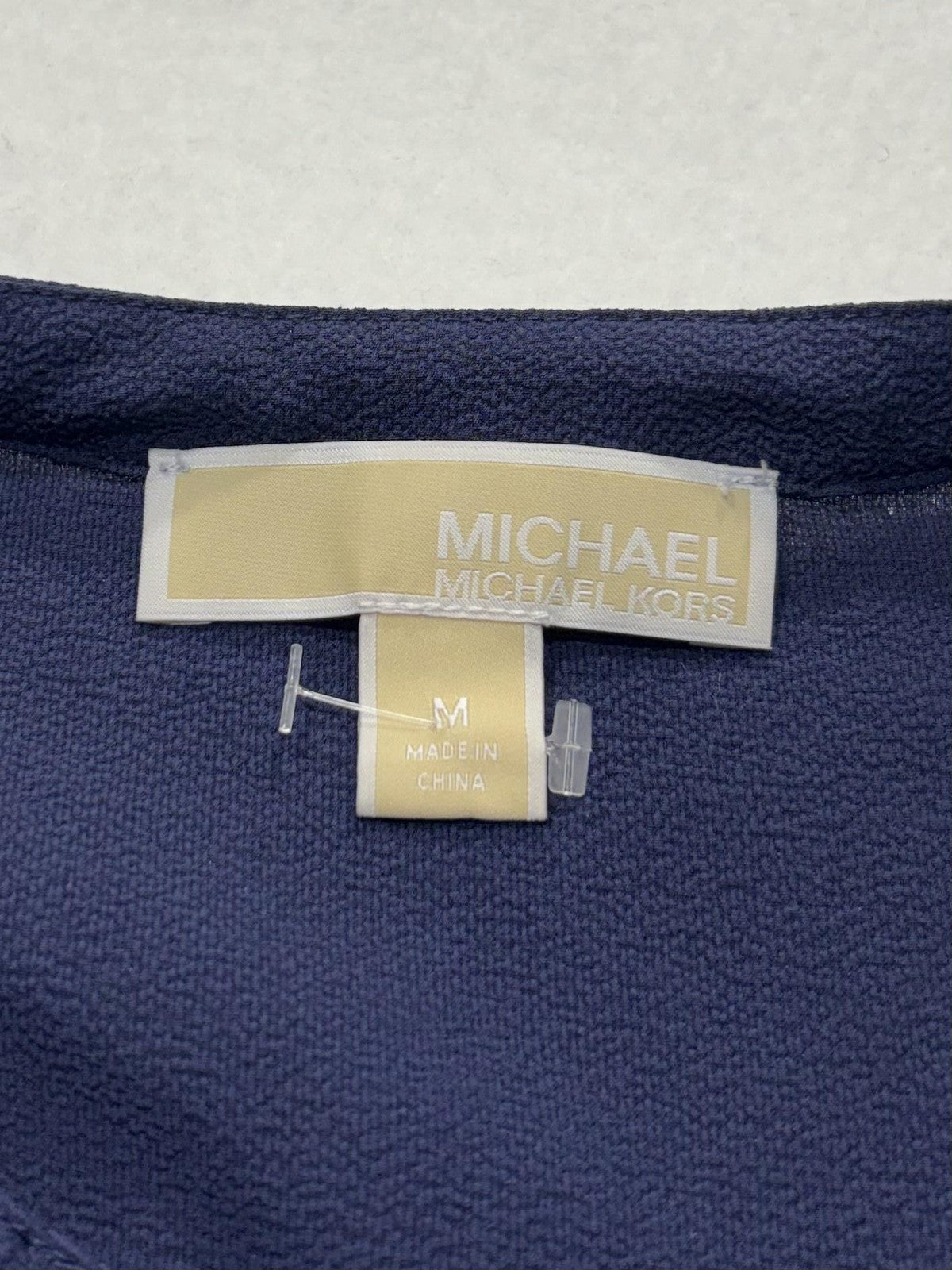 MICHAEL Michael Kors Blouse Womens Medium Blue V Neck Ruffle Sleeve Lace Up Top