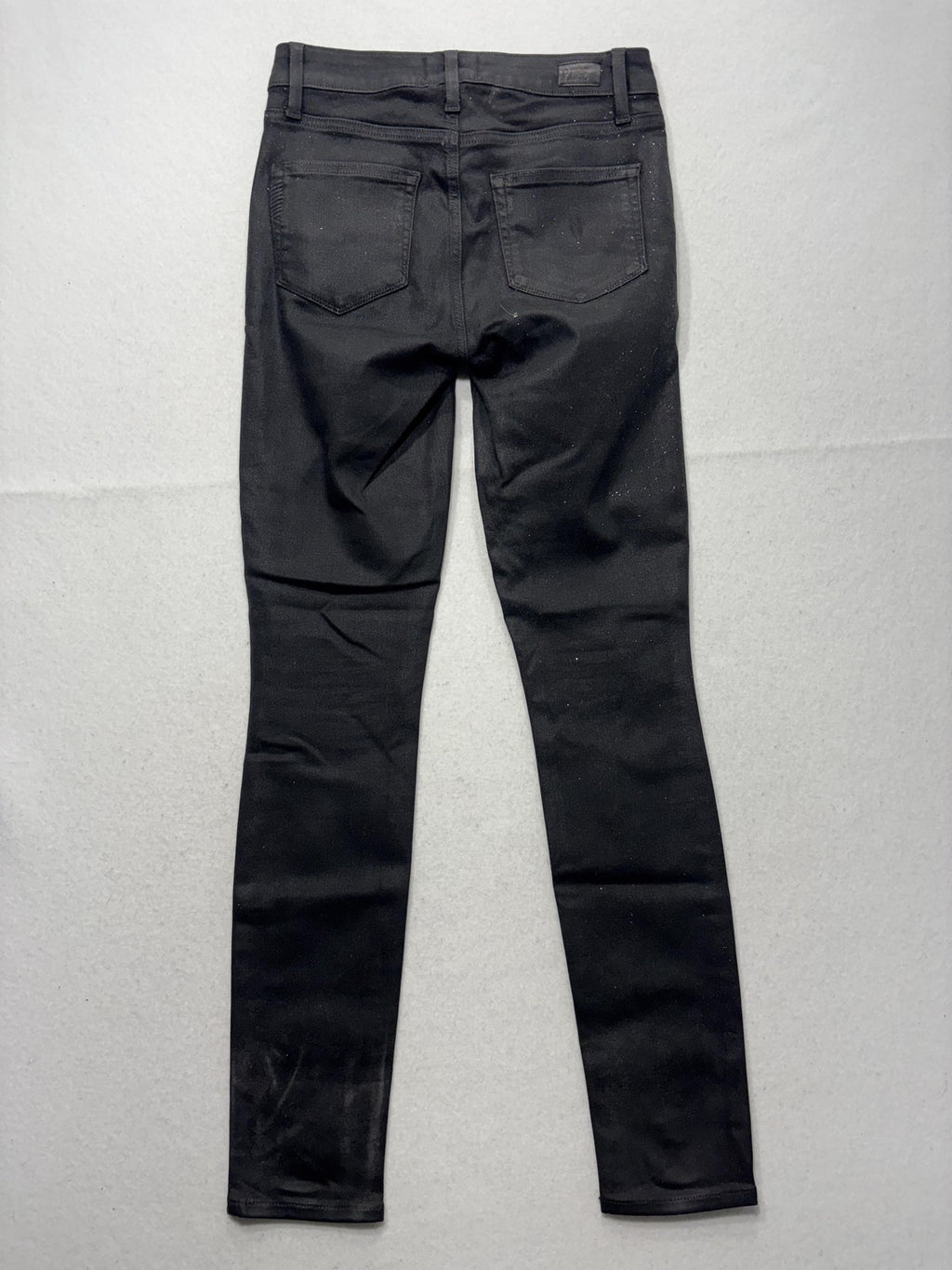 Paige High Rise Edgemont Jeans Womens 26 Black Wash Skinny 26x28 Zip Pockets