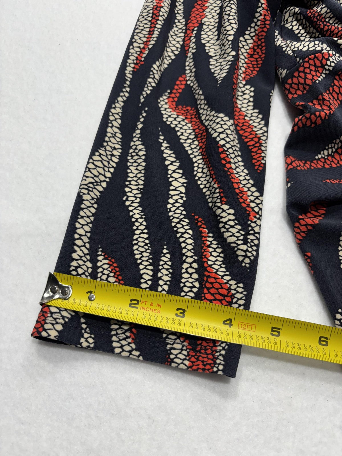 Anne Klein Dress Womens 14 Multi Animal Ruched Sheath 3/4 Sleeve Knee Length