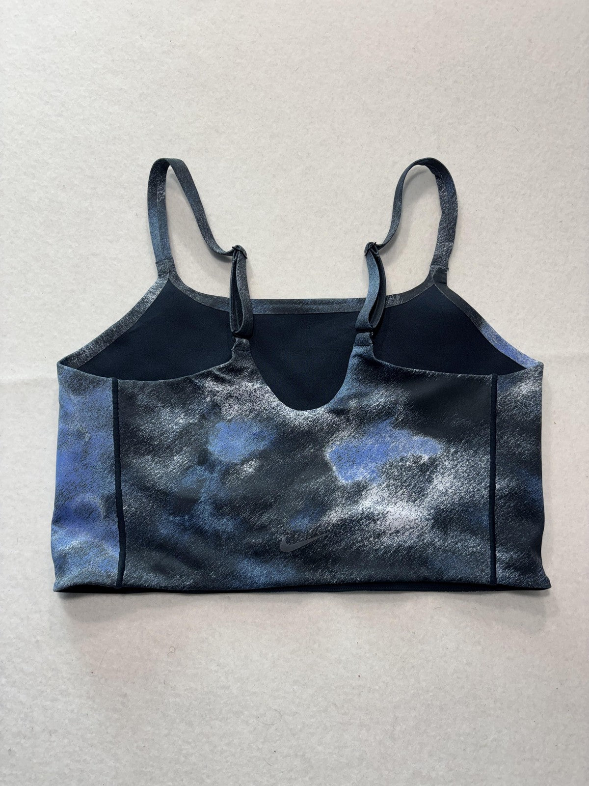 Nike Sports Bra Womens Large Blue Tie Dye Adjustable Strap Low Support Training