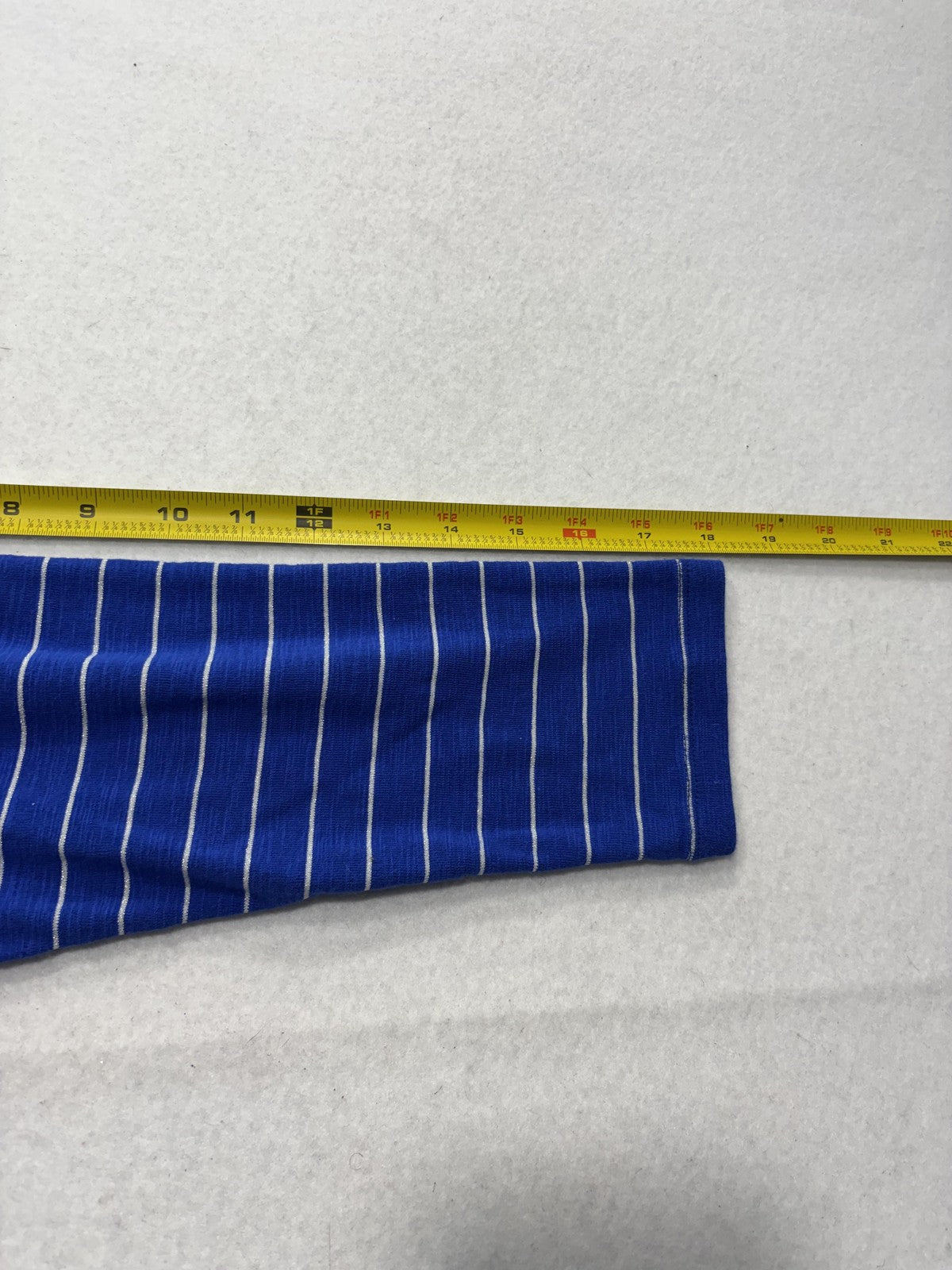 Tommy Bahama Shirt Womens Medium Blue Stripe Crew Neck 3/4 Sleeve Tunic Top
