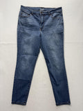 Terra & Sky Jeans Womens 16W Petite Blue Medium Wash High Rise Skinny 37x26.5