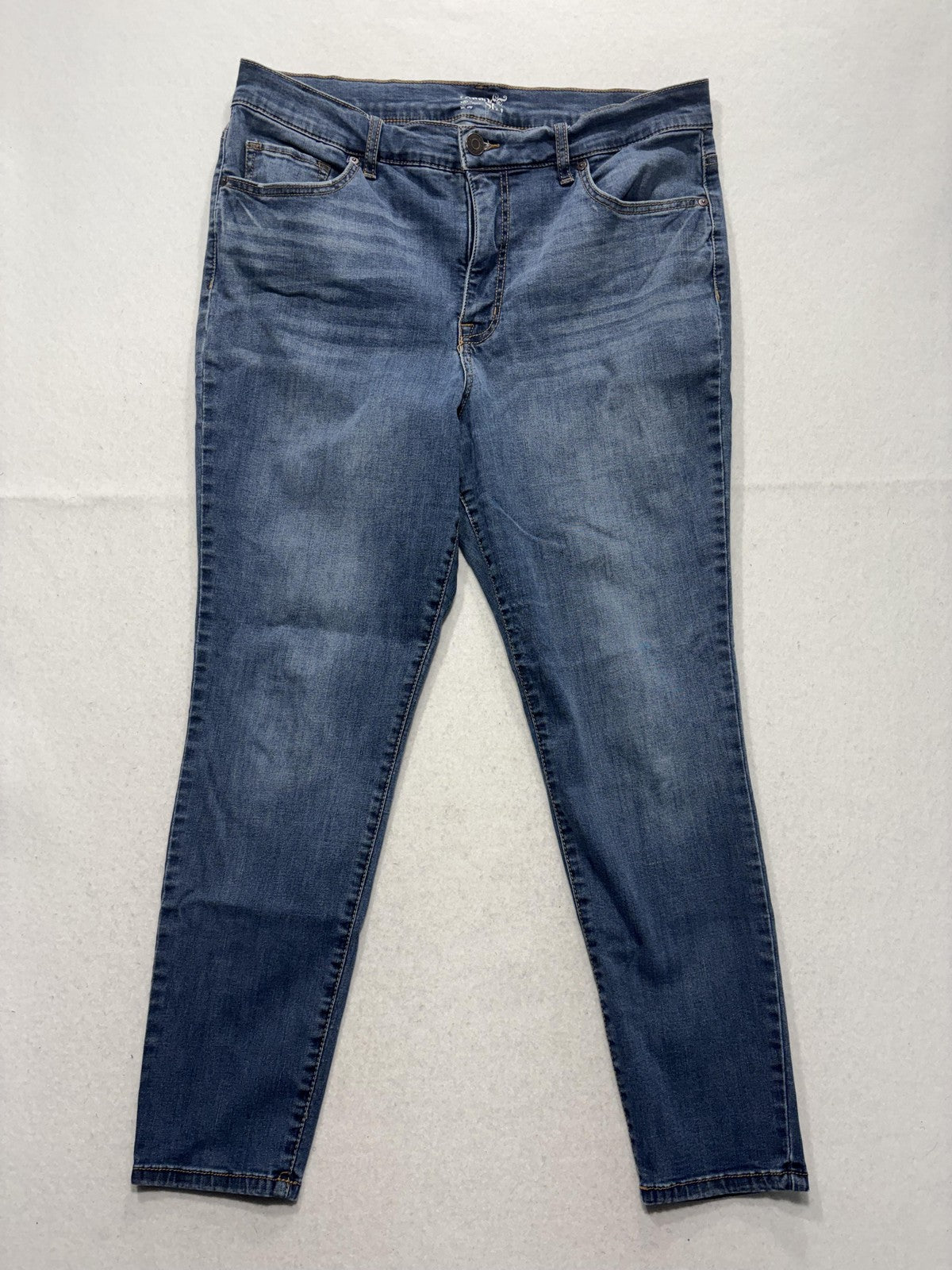Terra & Sky Jeans Womens 16W Petite Blue Medium Wash High Rise Skinny 37x26.5