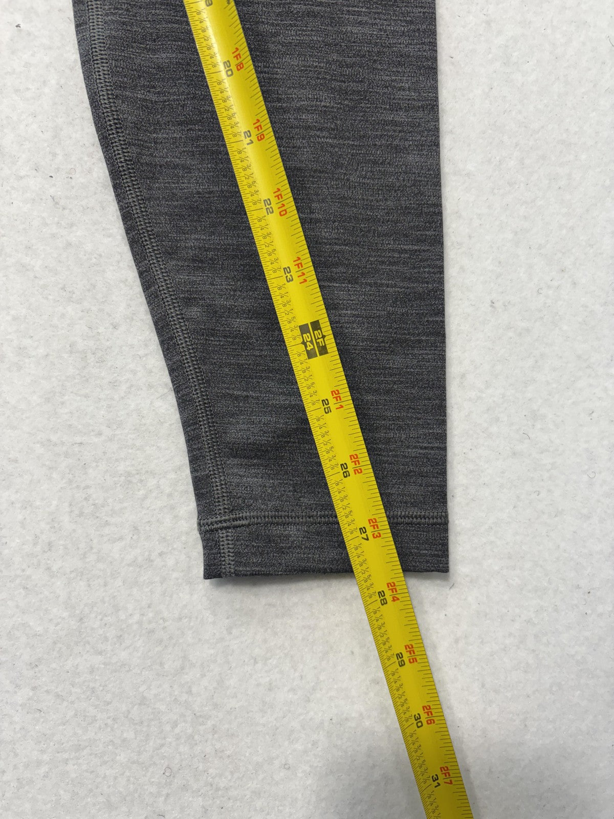 Lululemon Leggings Womens 8 Gray High Rise 27" Inseam Ankle Yoga Stretch Knit