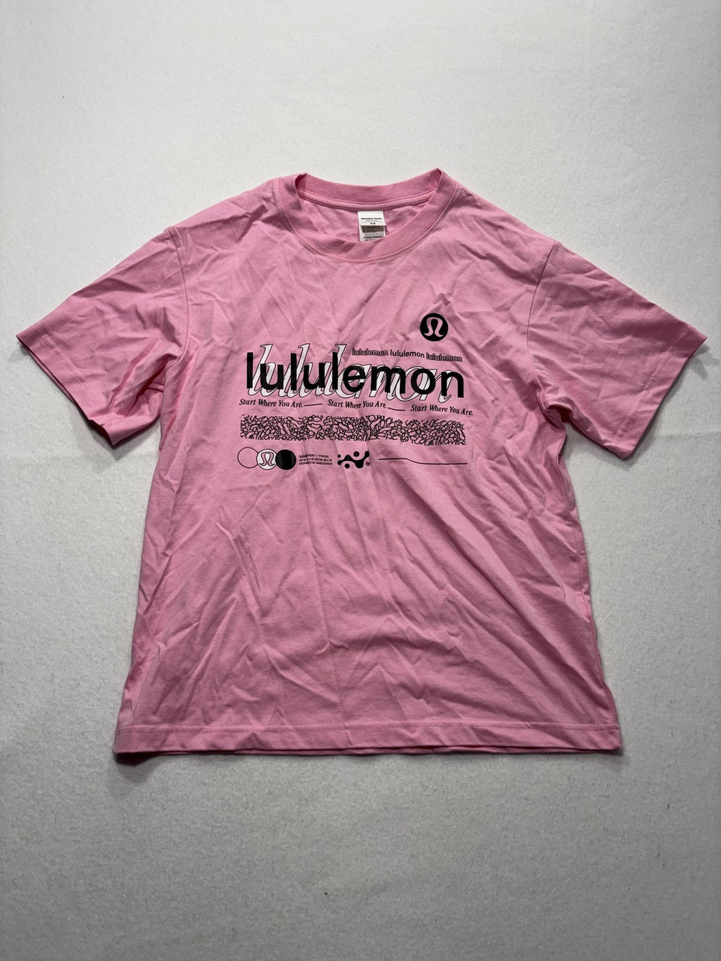 Champion Beast Shirt Mens Medium Pink Lululemon Start Where You Are Tee