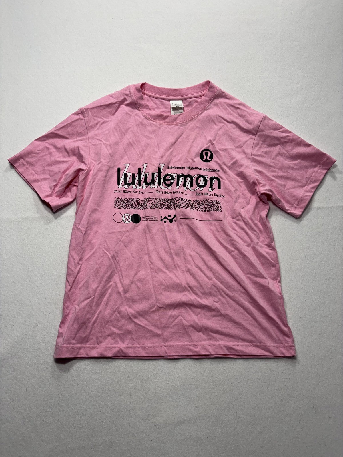 Champion Beast Shirt Mens Medium Pink Lululemon Start Where You Are Tee