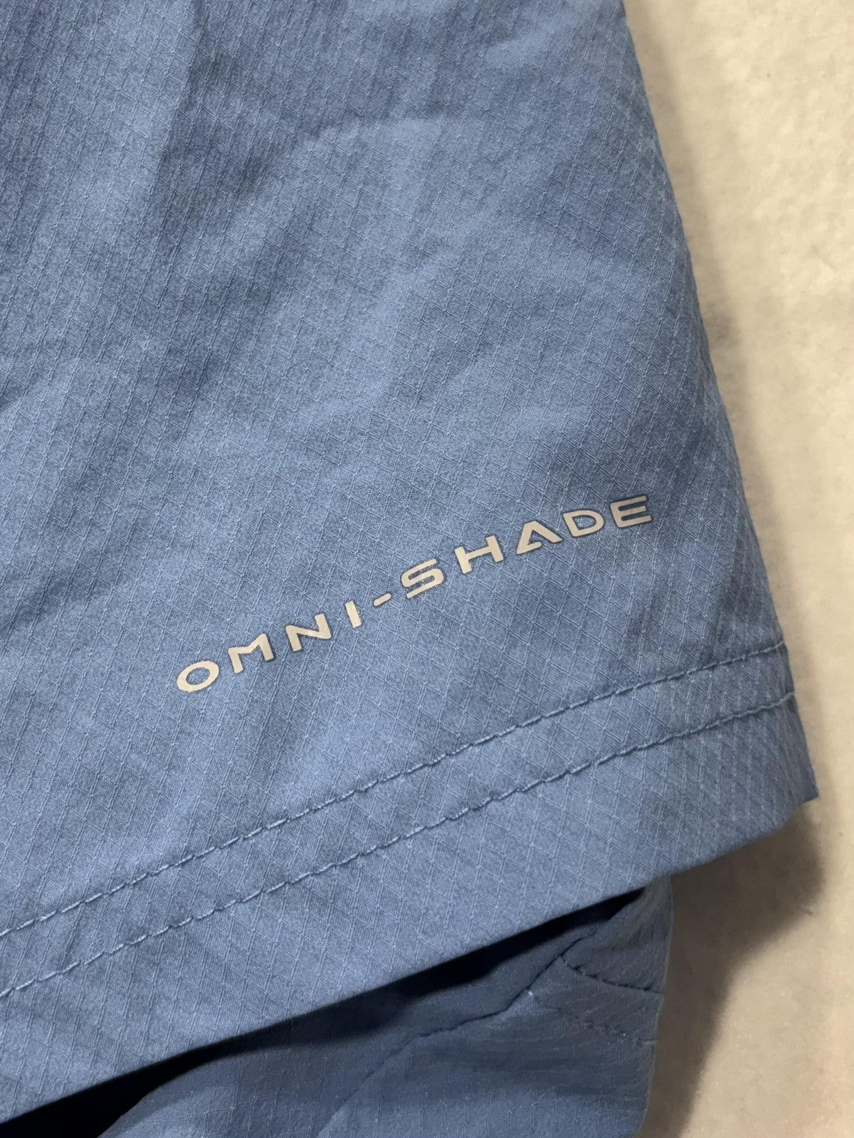 Columbia PFG Omni-Shade Mens Medium Blue Short Sleeve Fishing Shirt XM0692