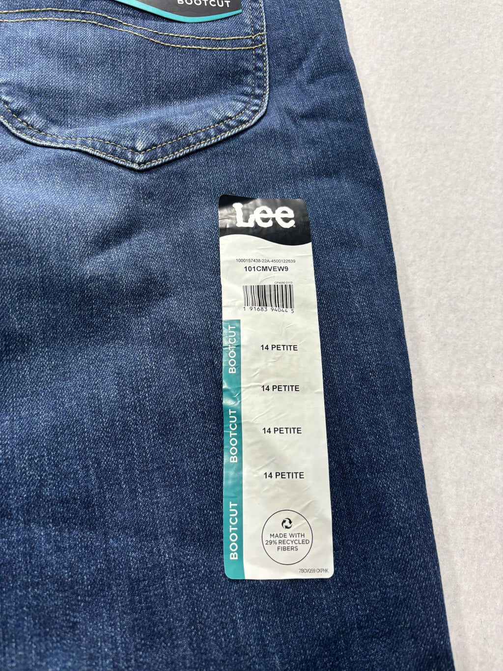 Lee Jeans Womens 14P Blue Medium Wash Mid Rise Bootcut Regular Stretch 33x29