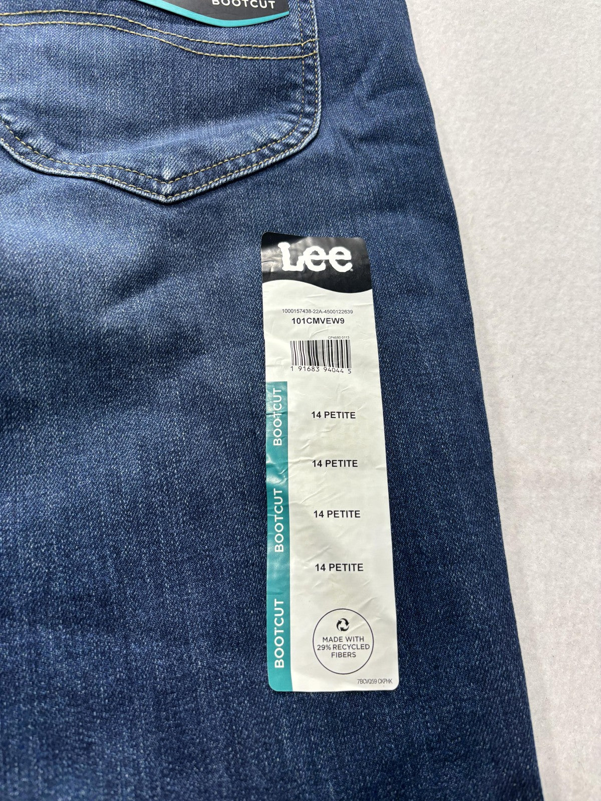 Lee Jeans Womens 14P Blue Medium Wash Mid Rise Bootcut Regular Stretch 33x29