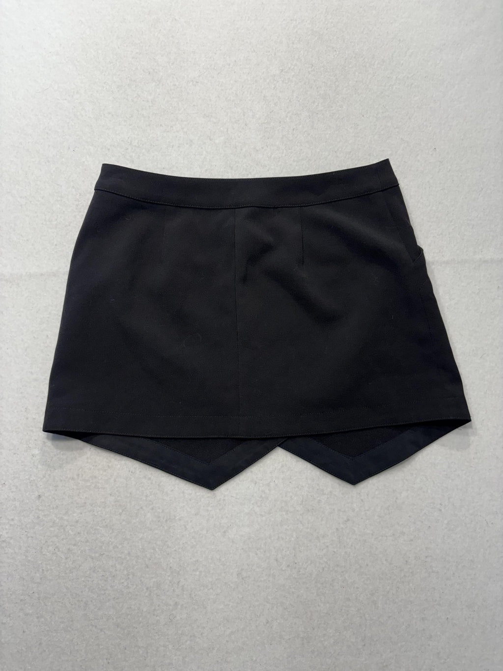 BCBGMAXAZRIA Skirt Womens Small Black Wrap Asymmetric Layered Mini Beckett Zip