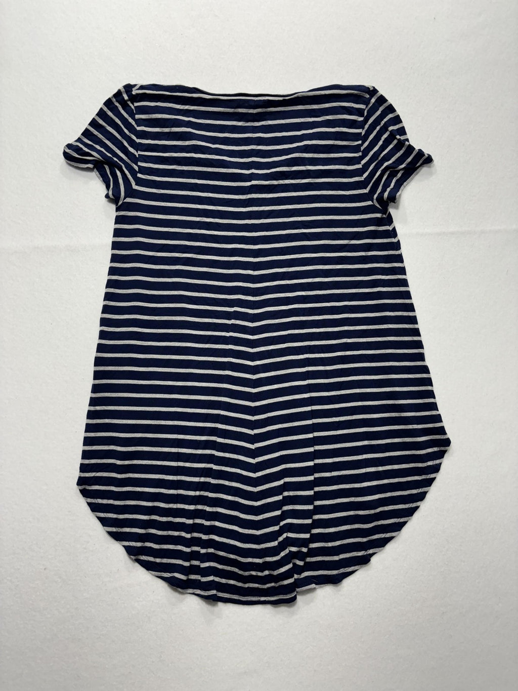 Cremieux T-Shirt Dress Womens XS Blue Stripe V Neck Short Sleeve Jersey Stretch