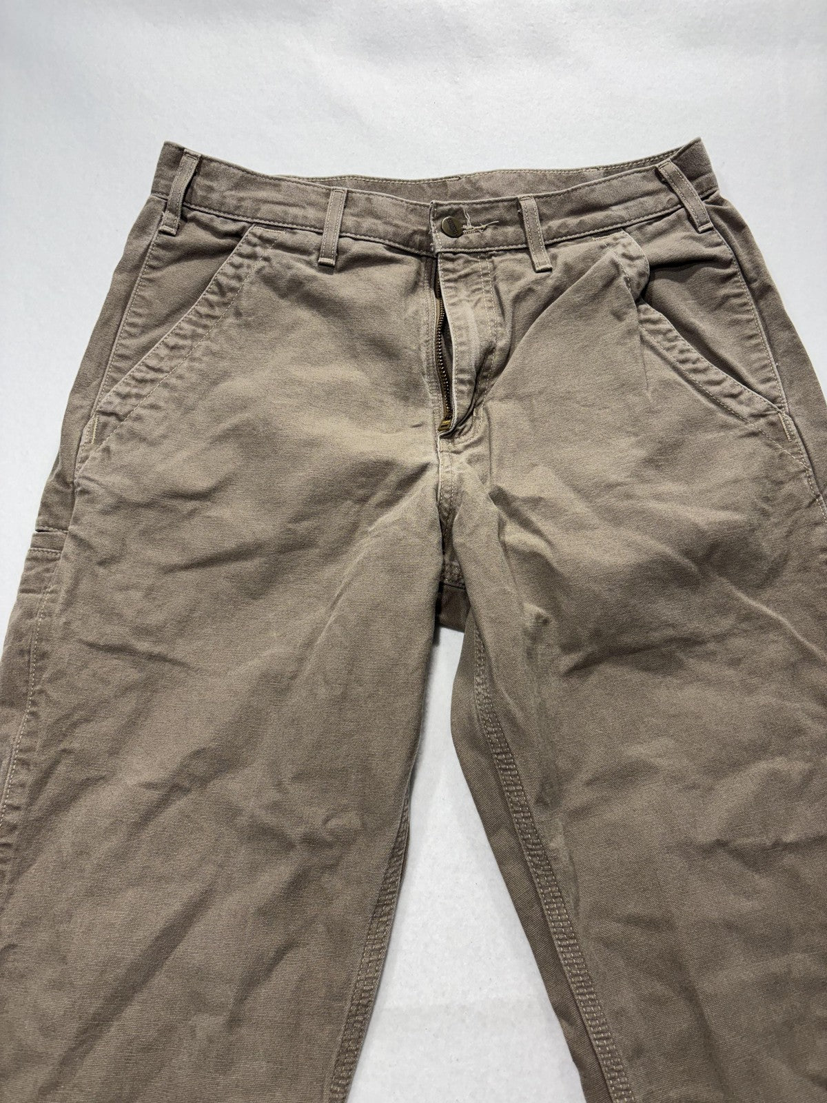 Carhartt Carpenter Pants Mens 32x34 Beige Relaxed Fit Canvas Workwear Casual