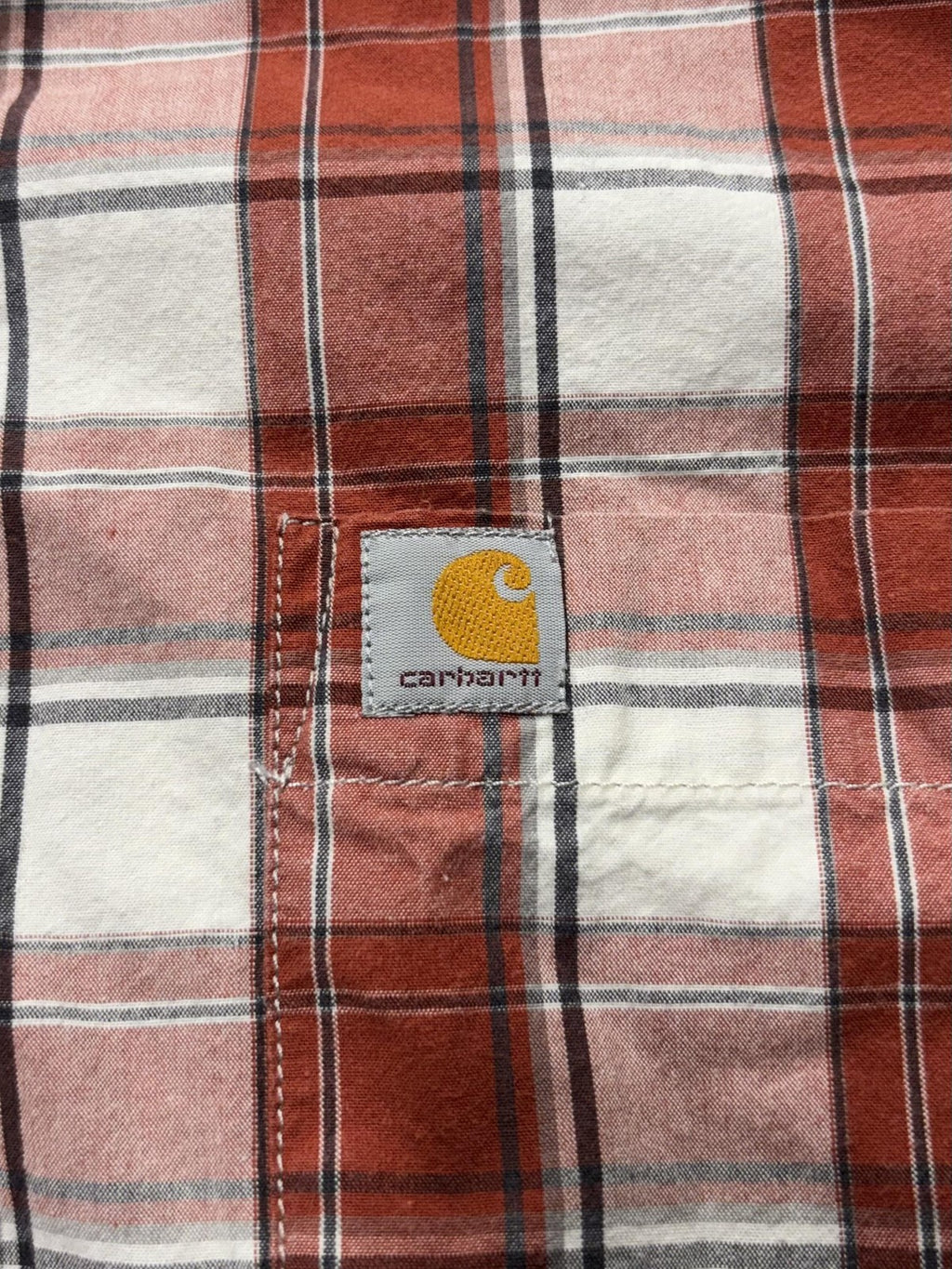 Carhartt Shirt Mens 2XL Red Plaid Long Sleeve Button Up Relaxed Fit Workwear