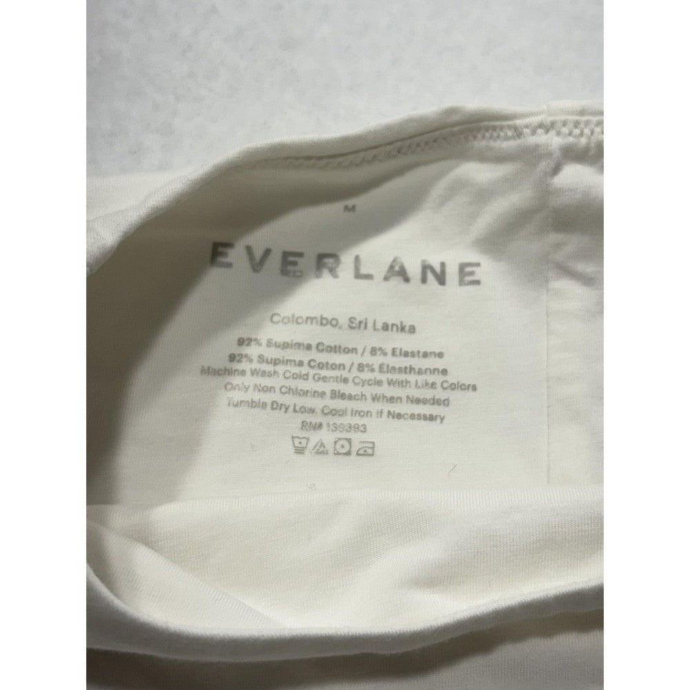 Everlane Bodysuit Womens Medium White Supima Cotton Jersey Short Sleeve Thong