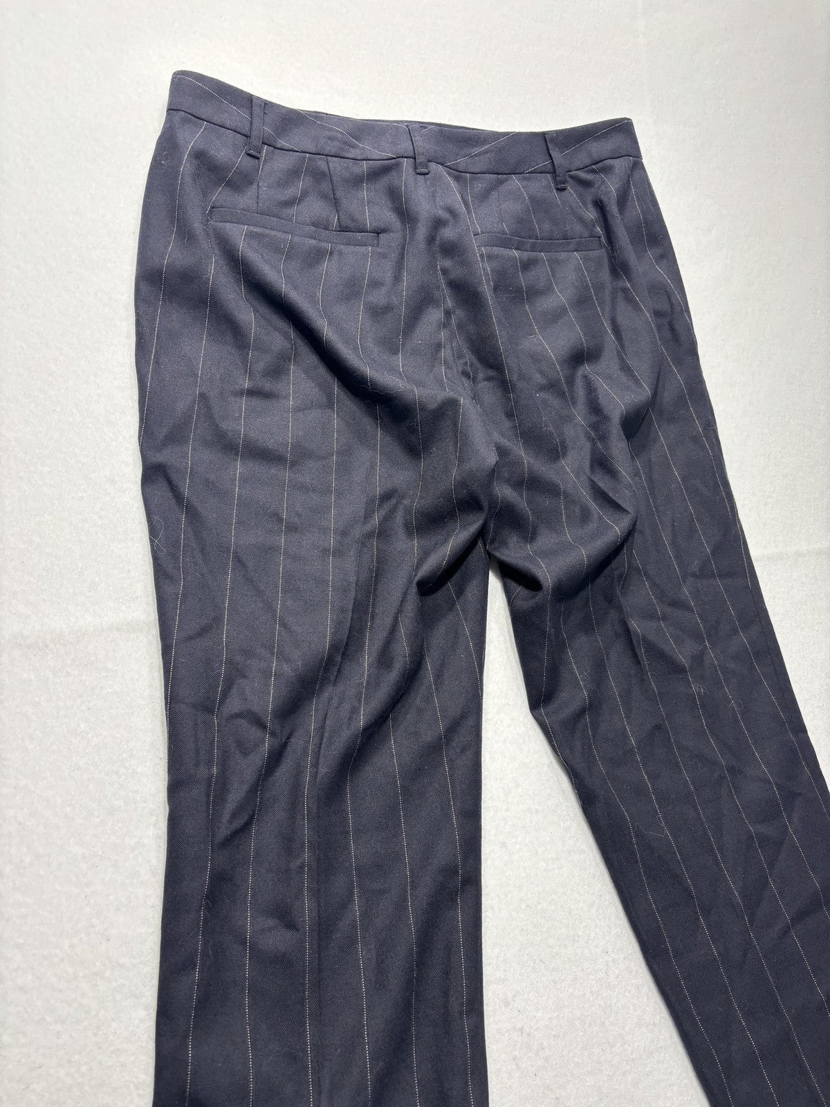 Lauren Ralph Lauren Dress Pants Womens 12 Black Pinstripe Straight Leg Twill