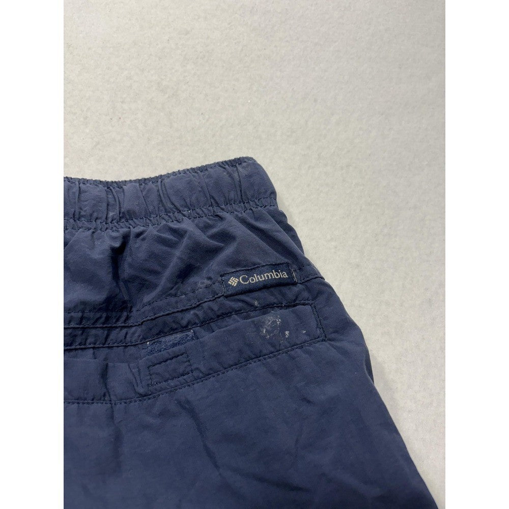 Columbia Mens Medium Blue Swim Shorts Elastic Waist Quick Dry Lined Cargo Trunks