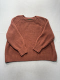 Dip Sweater Womens 2X Plus Orange Crew Neck Raglan Chunky Knit Relaxed Pullover
