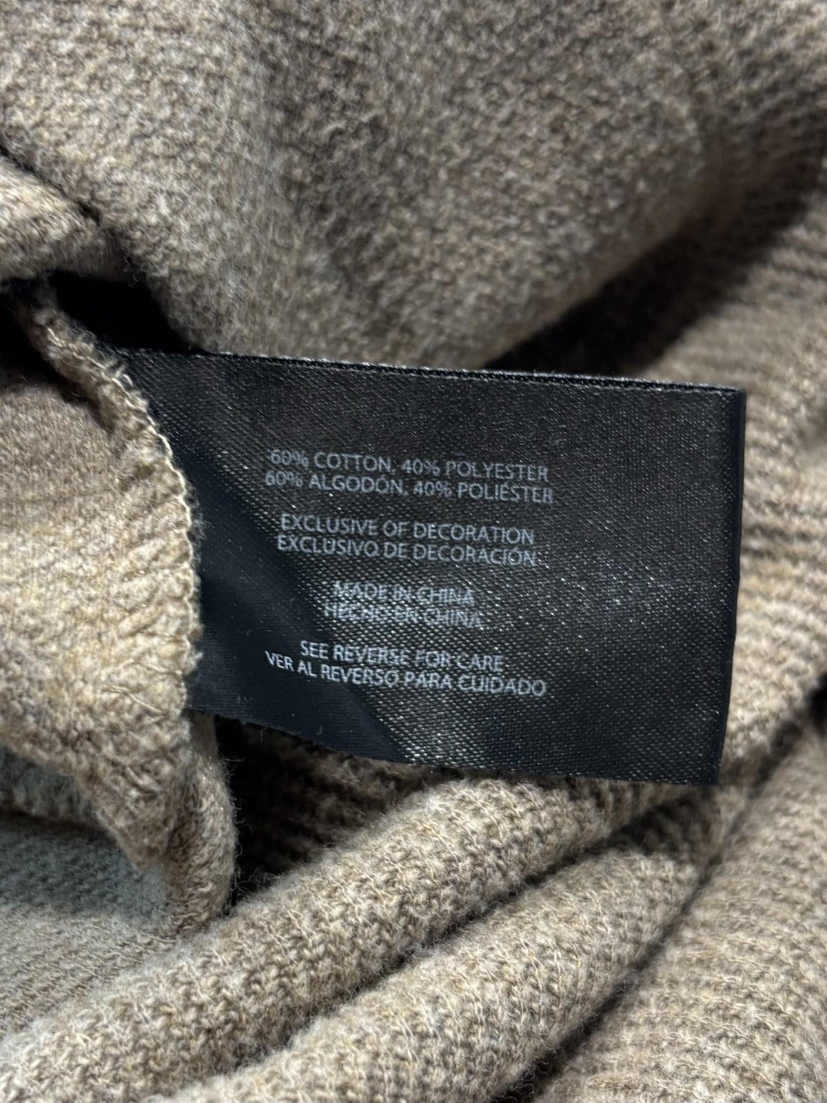 Banana Republic Sweater Mens Medium Brown Waffle Knit 1/4 Zip Mock Neck Pullover