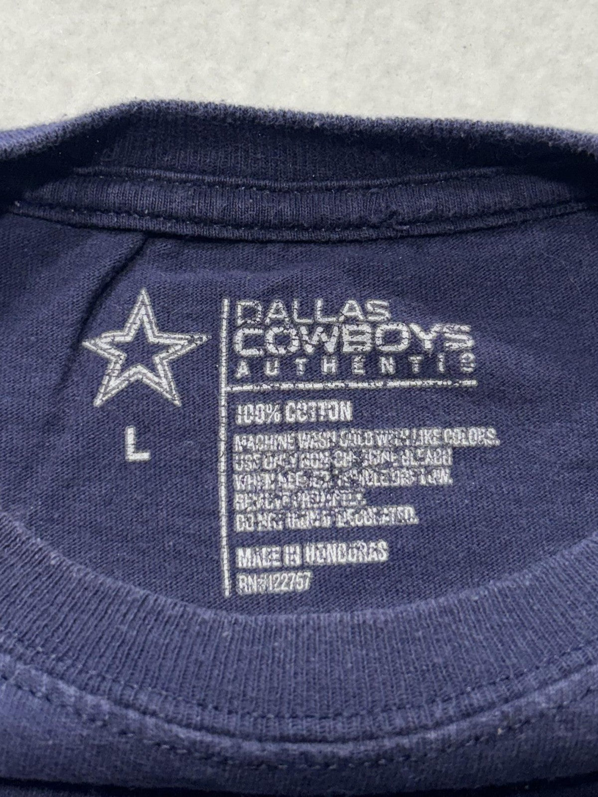 Dallas Cowboys Shirt Mens Large Blue NFL Football Cowboys Authentic Train Harder