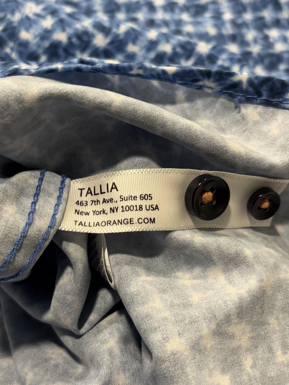 Tallia Sport Shirt Mens XL Blue Geometric Long Sleeve Button Up Stretch Casual