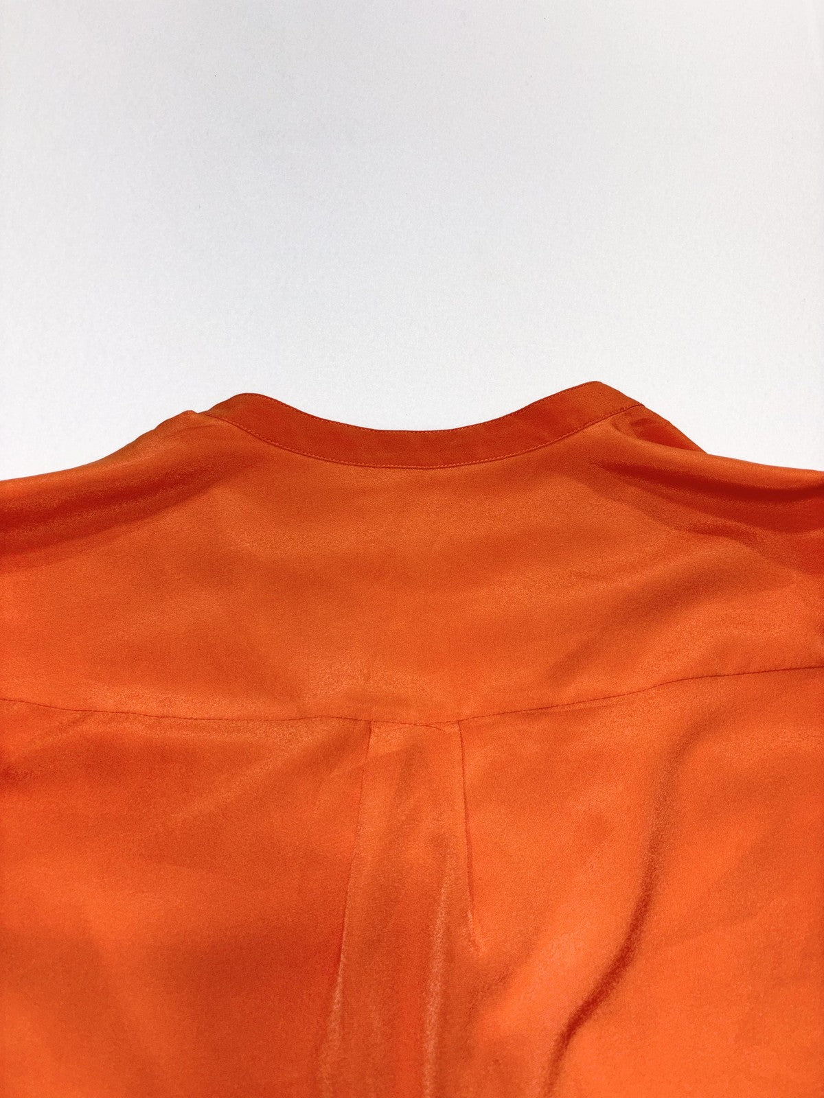 MICHAEL Michael Kors Blouse Womens Large Orange V Neck Zip Pocket Tunic Top
